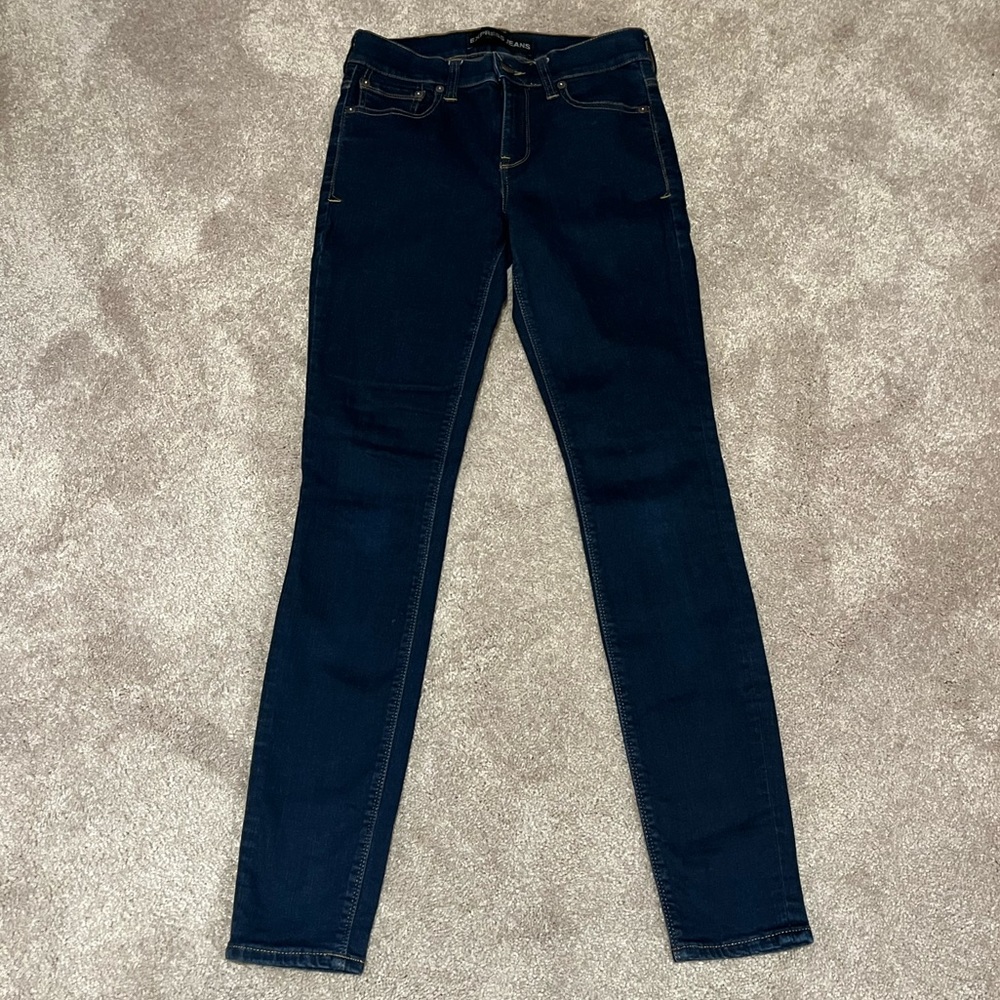 Express denim leggings. Dark denim. Size 2 Regular. Excellent used condition